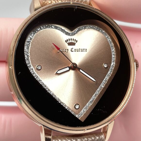 Juicy Couture Rose Gold Heart Round Face Glitter Women Watch main image 5